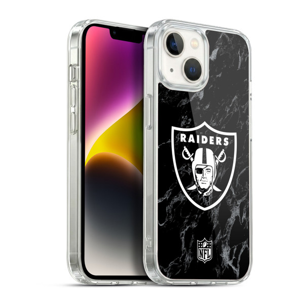 NFL Las Vegas Raiders Graphics Coloured Marble Soft Gel Case for Apple iPhone 14