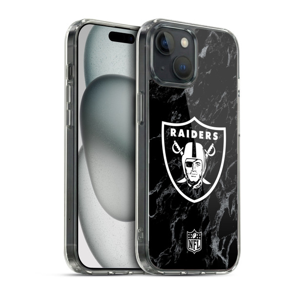 NFL Las Vegas Raiders Graphics Coloured Marble Soft Gel Case for Apple iPhone 15 & MagSafe