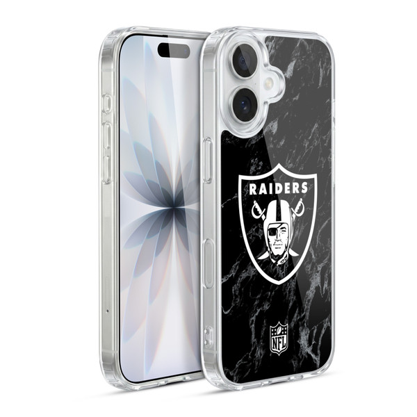 NFL Las Vegas Raiders Graphics Coloured Marble Soft Gel Case for Apple iPhone 17