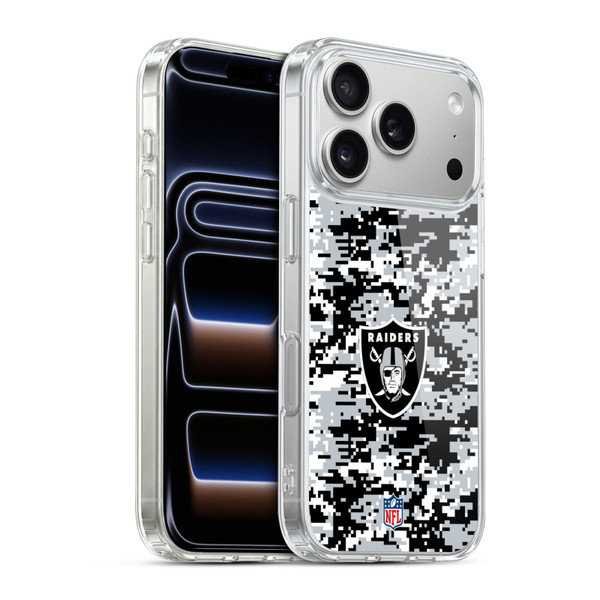 NFL Las Vegas Raiders Graphics Digital Camouflage Soft Gel Case for Apple iPhone 17 Pro