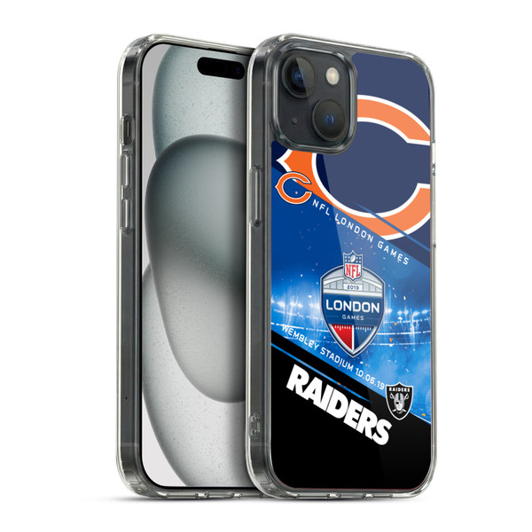 NFL 2019 London Games Bears VS. Raiders Soft Gel Case for Apple iPhone 15 Plus & MagSafe