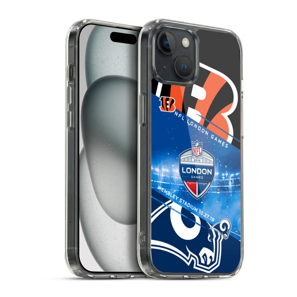 NFL 2019 London Games Bengals VS. Rams Soft Gel Case for Apple iPhone 15 Plus & MagSafe