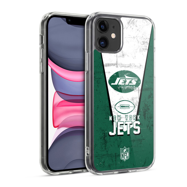 NFL New York Jets Logo Art Banner Soft Gel Case for Apple iPhone 11