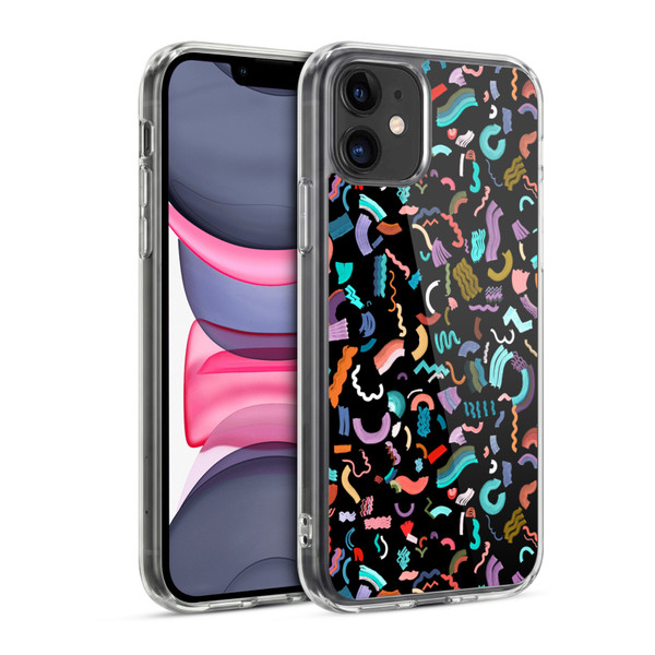 Ninola Patterns Cute Curly Shapes Black Soft Gel Case for Apple iPhone 11