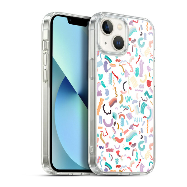 Ninola Patterns Cute Curly Shapes White Soft Gel Case for Apple iPhone 13