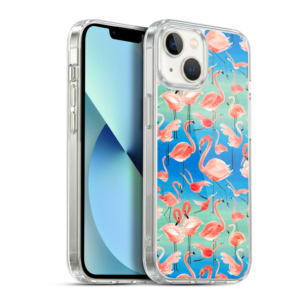 Ninola Patterns Flamingos Soft Gel Case for Apple iPhone 13