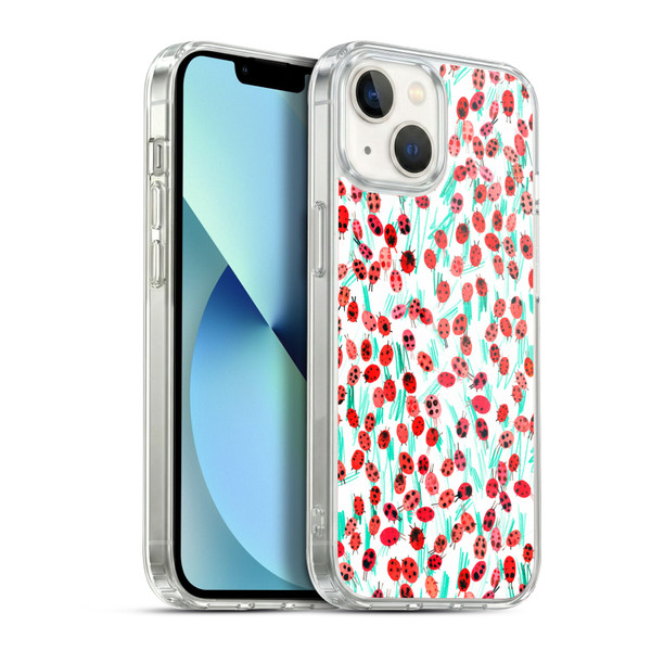 Ninola Patterns Ladybugs On Grass Soft Gel Case for Apple iPhone 13