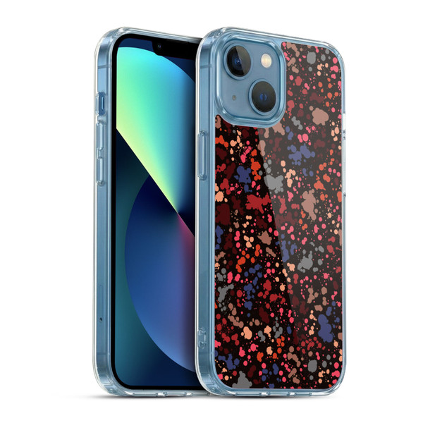 Ninola Patterns Dark Colourful Splatter Drops Soft Gel Case for Apple iPhone 13 Mini & MagSafe