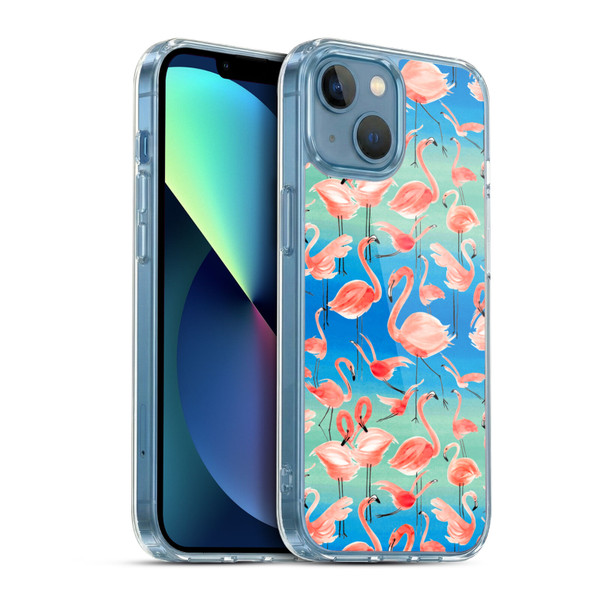 Ninola Patterns Flamingos Soft Gel Case for Apple iPhone 13 Mini & MagSafe