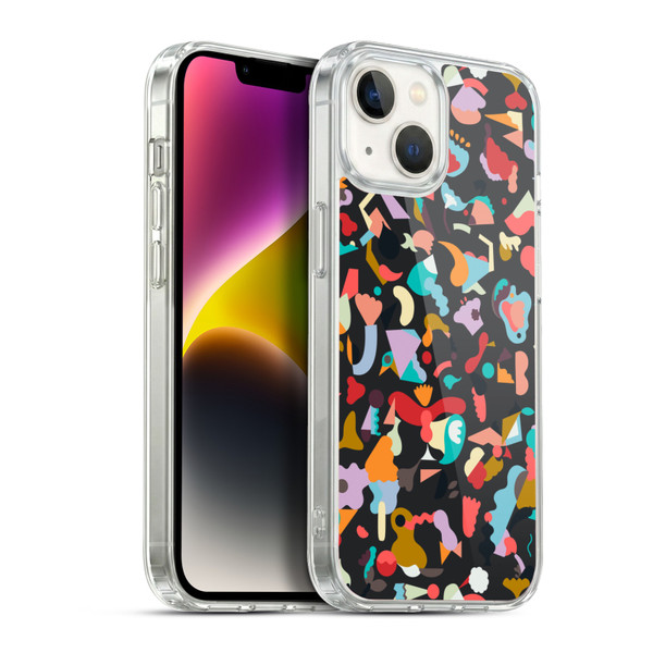 Ninola Patterns Imaginary Geo Animals Black Soft Gel Case for Apple iPhone 14
