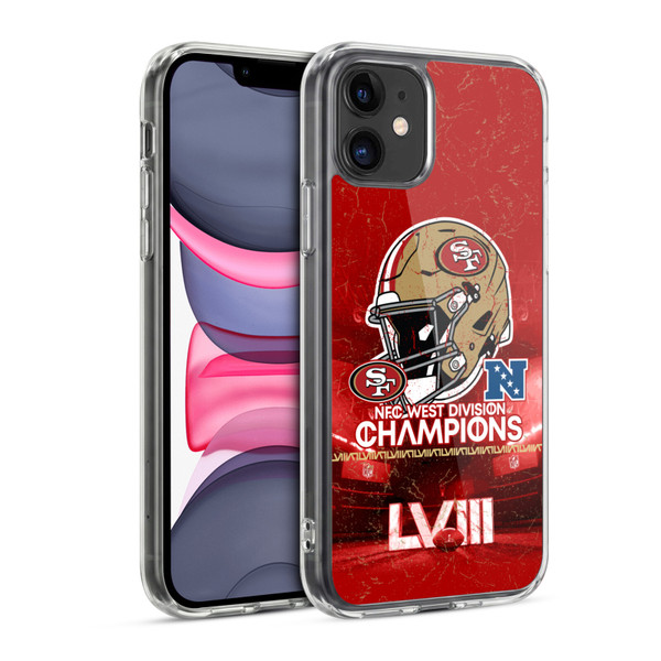NFL 2024 Division Champions NFC Helmet 49ers Soft Gel Case for Apple iPhone 11