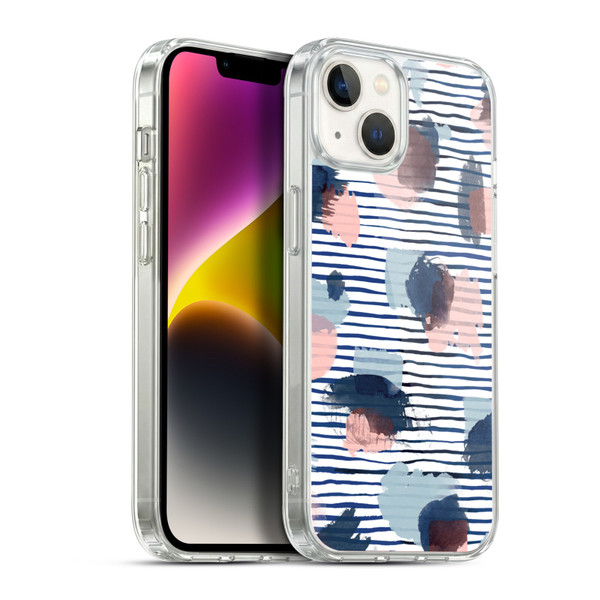 Ninola Patterns Graphic Thoughts Dots Blue Soft Gel Case for Apple iPhone 14 Plus & MagSafe