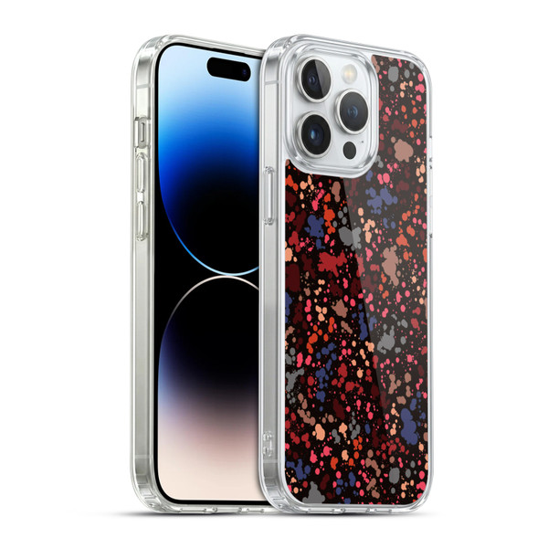 Ninola Patterns Dark Colourful Splatter Drops Soft Gel Case for Apple iPhone 14 Pro Max & MagSafe