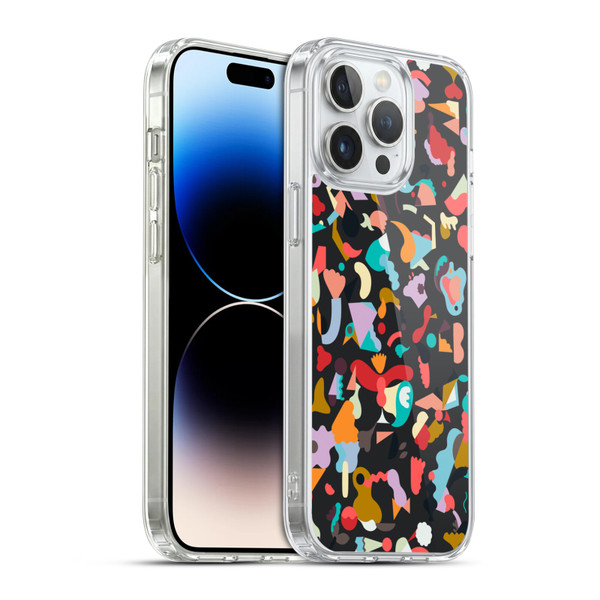 Ninola Patterns Imaginary Geo Animals Black Soft Gel Case for Apple iPhone 14 Pro Max & MagSafe