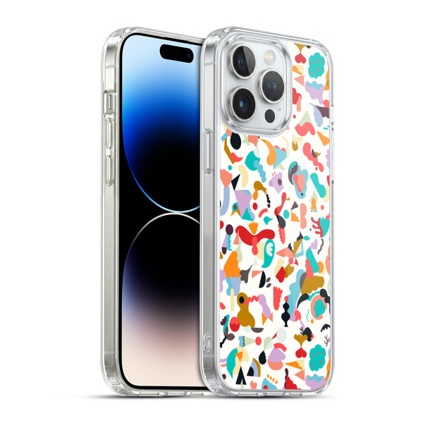 Ninola Patterns Imaginary Geo Animals White Soft Gel Case for Apple iPhone 14 Pro Max & MagSafe