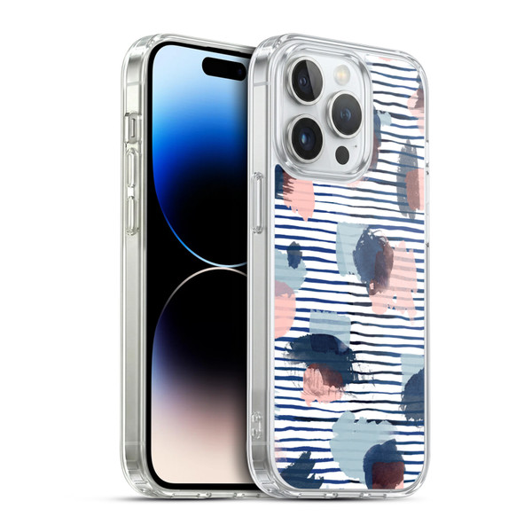 Ninola Patterns Graphic Thoughts Dots Blue Soft Gel Case for Apple iPhone 14 Pro & MagSafe