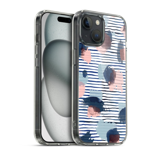 Ninola Patterns Graphic Thoughts Dots Blue Soft Gel Case for Apple iPhone 15 & MagSafe