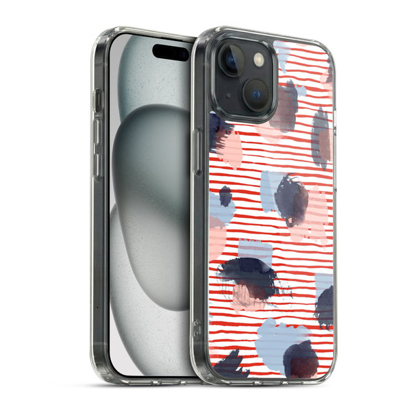 Ninola Patterns Graphic Thoughts Dots Red Soft Gel Case for Apple iPhone 15 & MagSafe