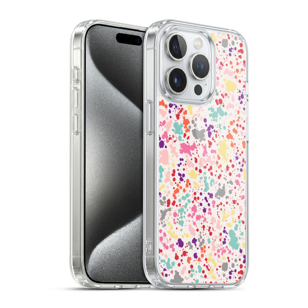 Ninola Patterns Colourful Splatter Drops Soft Gel Case for Apple iPhone 15 Pro & MagSafe