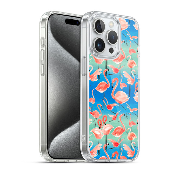 Ninola Patterns Flamingos Soft Gel Case for Apple iPhone 15 Pro & MagSafe