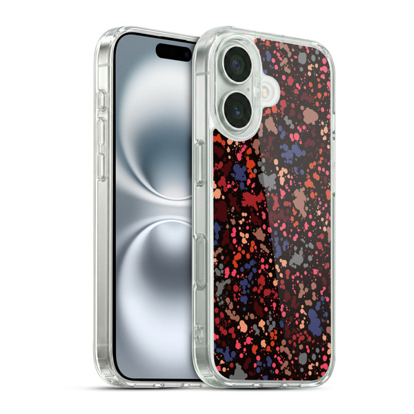 Ninola Patterns Dark Colourful Splatter Drops Soft Gel Case for Apple iPhone 16 & MagSafe
