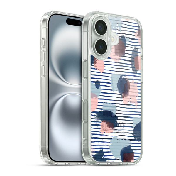 Ninola Patterns Graphic Thoughts Dots Blue Soft Gel Case for Apple iPhone 16 & MagSafe