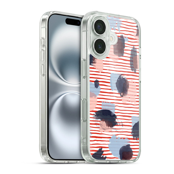 Ninola Patterns Graphic Thoughts Dots Red Soft Gel Case for Apple iPhone 16 & MagSafe