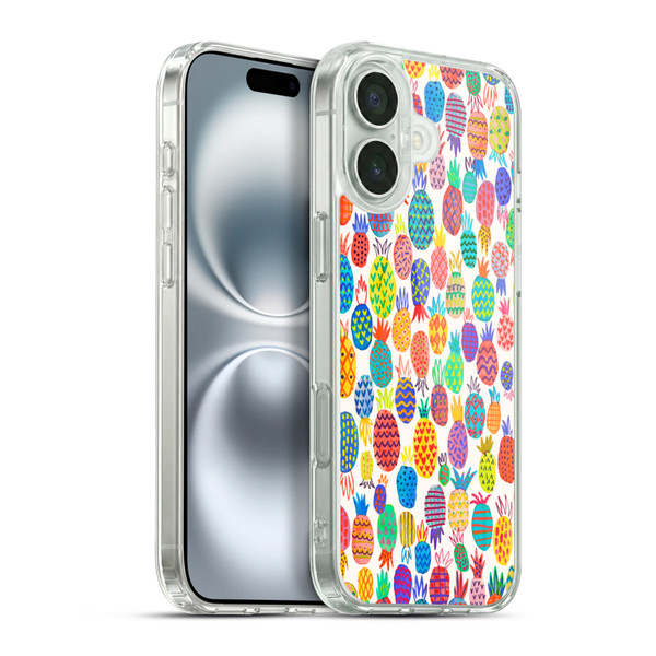 Ninola Patterns Cute Pineapples Soft Gel Case for Apple iPhone 16 Plus & MagSafe