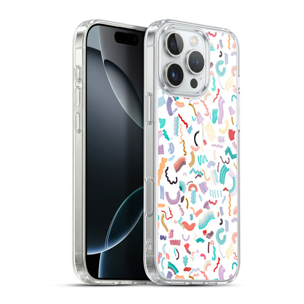 Ninola Patterns Cute Curly Shapes White Soft Gel Case for Apple iPhone 16 Pro Max & MagSafe