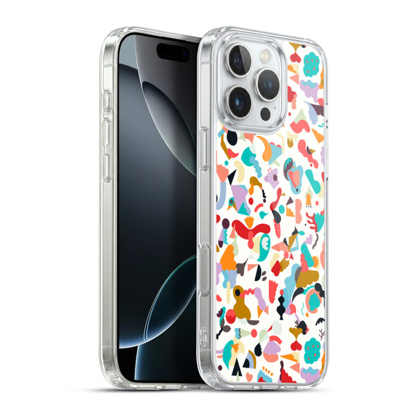 Ninola Patterns Imaginary Geo Animals White Soft Gel Case for Apple iPhone 16 Pro Max & MagSafe