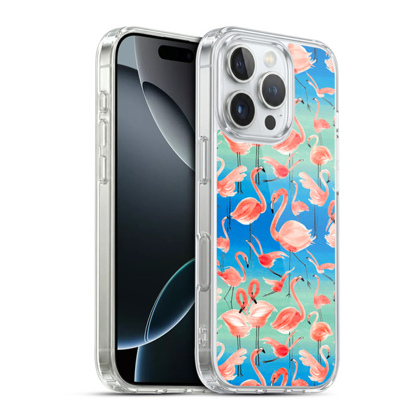 Ninola Patterns Flamingos Soft Gel Case for Apple iPhone 16 Pro & MagSafe