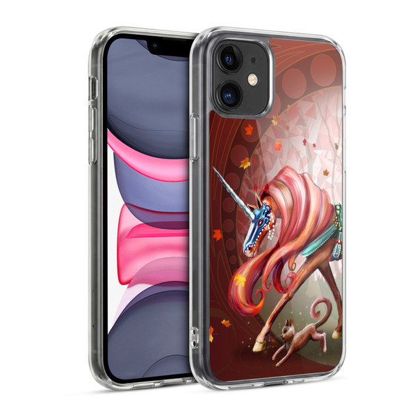 Rose Khan Unicorns Autumn Orange Soft Gel Case for Apple iPhone 11