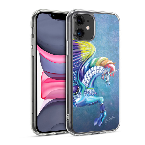 Rose Khan Unicorns Rainbow Carousel Horse Soft Gel Case for Apple iPhone 11