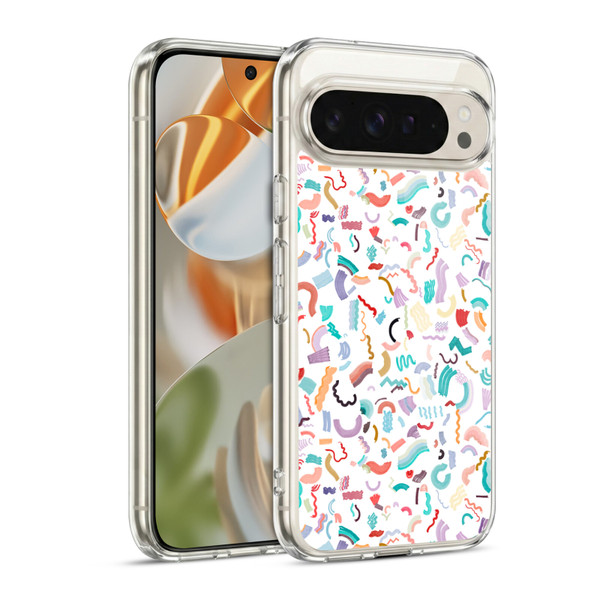 Ninola Patterns Cute Curly Shapes White Soft Gel Case for Google Pixel 9 / Pixel 9 Pro