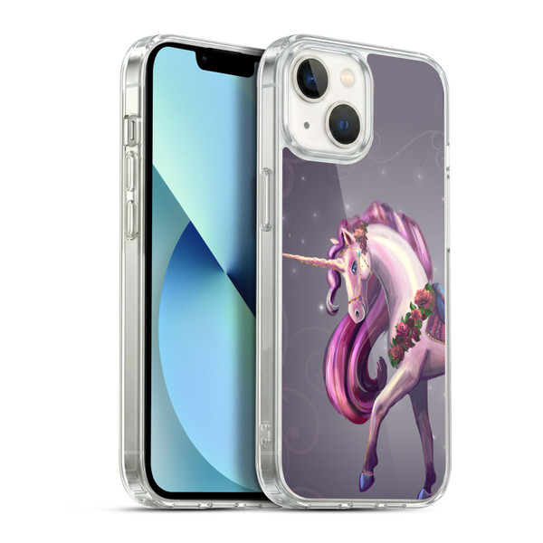 Rose Khan Unicorns Rose Red Soft Gel Case for Apple iPhone 13