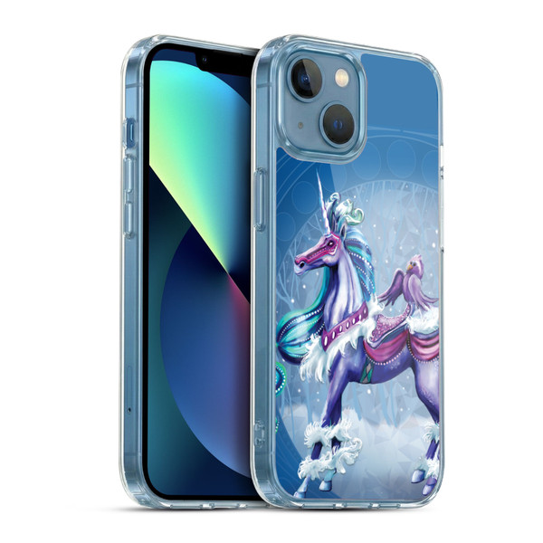 Rose Khan Unicorns Winter Blue Soft Gel Case for Apple iPhone 13 Mini & MagSafe