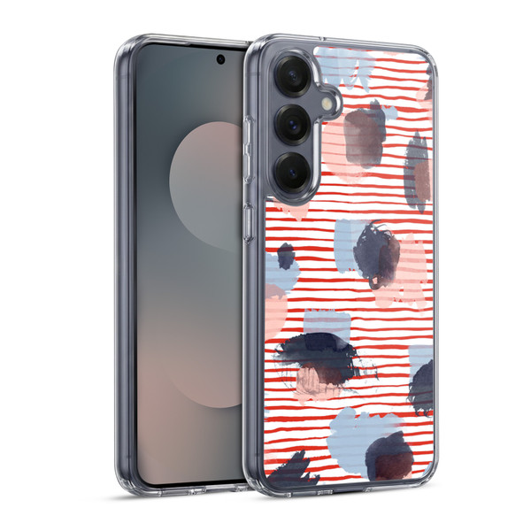 Ninola Patterns Graphic Thoughts Dots Red Soft Gel Case for Samsung Galaxy S25 & MagSafe