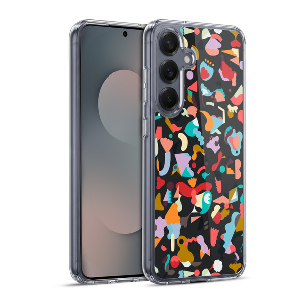 Ninola Patterns Imaginary Geo Animals Black Soft Gel Case for Samsung Galaxy S25+ & MagSafe