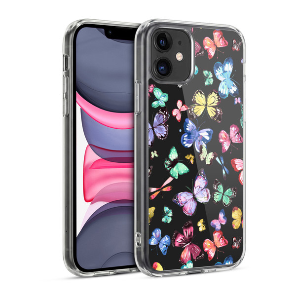 Ninola Patterns 4 Butterflies Black Multi Soft Gel Case for Apple iPhone 11