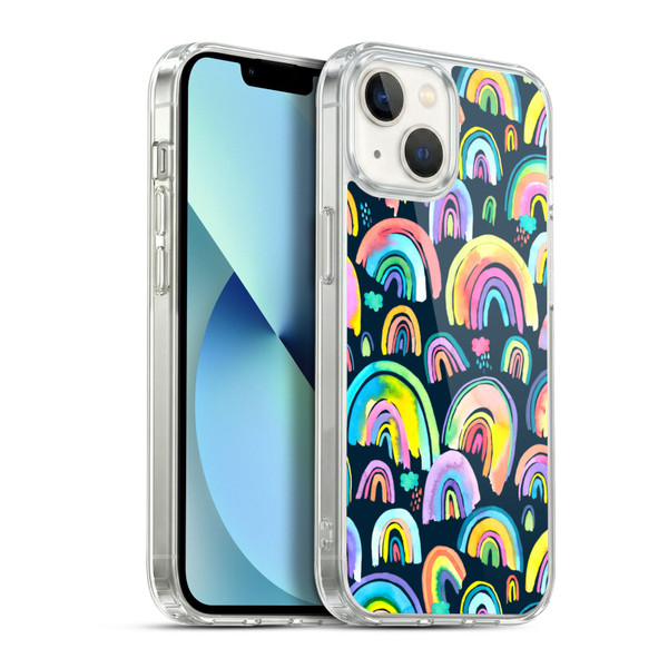 Ninola Patterns 4 New Rainbows Navy Multi Soft Gel Case for Apple iPhone 13