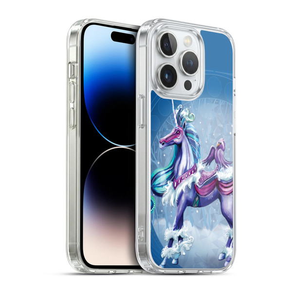 Rose Khan Unicorns Winter Blue Soft Gel Case for Apple iPhone 14 Pro & MagSafe