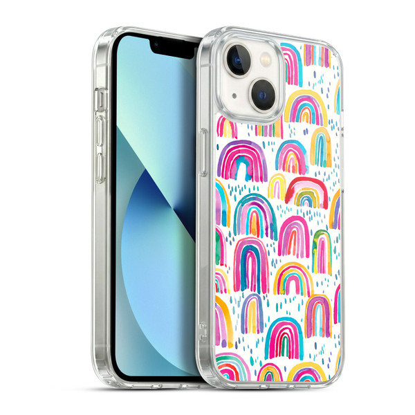Ninola Patterns 4 Colourful Watercolour Rainbows Soft Gel Case for Apple iPhone 13