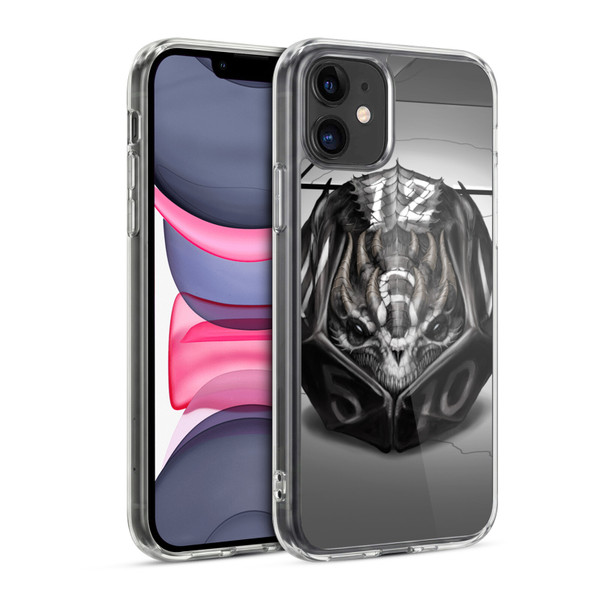 Stanley Morrison Black And White Dragon Gaming Dice Soft Gel Case for Apple iPhone 11