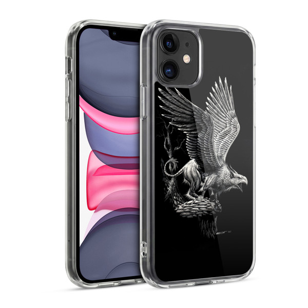 Stanley Morrison Black And White Griffon Soft Gel Case for Apple iPhone 11
