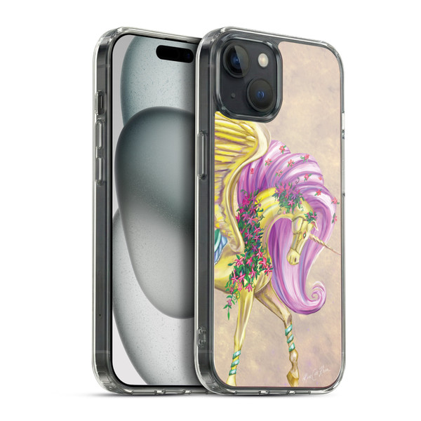 Rose Khan Unicorns Yellow Pegasus Soft Gel Case for Apple iPhone 15 Plus & MagSafe