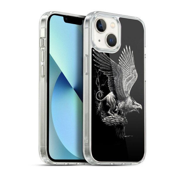 Stanley Morrison Black And White Griffon Soft Gel Case for Apple iPhone 13