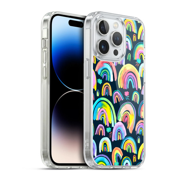 Ninola Patterns 4 New Rainbows Navy Multi Soft Gel Case for Apple iPhone 13 Pro & MagSafe