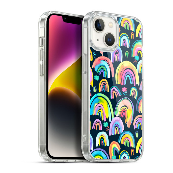 Ninola Patterns 4 New Rainbows Navy Multi Soft Gel Case for Apple iPhone 14