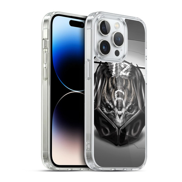 Stanley Morrison Black And White Dragon Gaming Dice Soft Gel Case for Apple iPhone 13 Pro & MagSafe