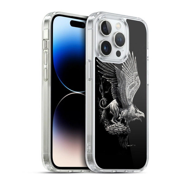 Stanley Morrison Black And White Griffon Soft Gel Case for Apple iPhone 13 Pro & MagSafe